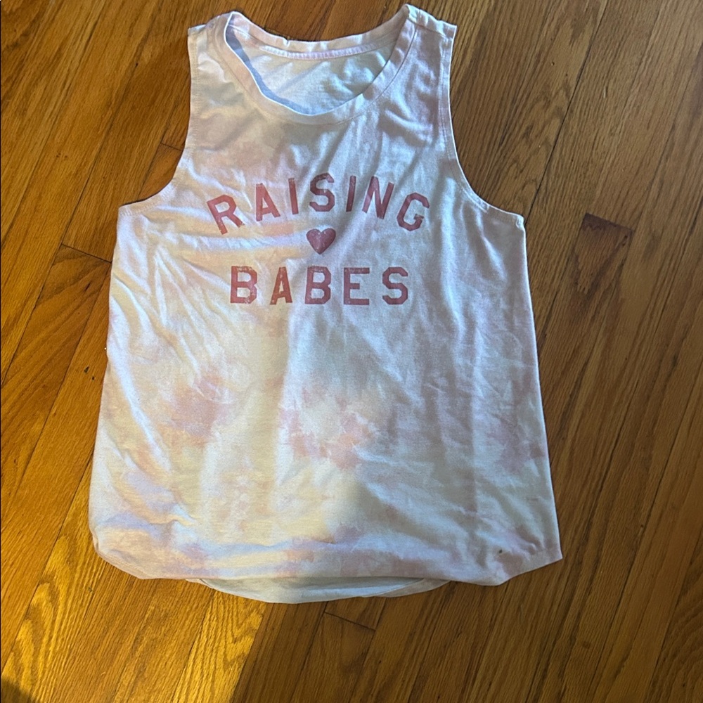 Maternity Sleeveless Shirt - Pink Tie-Dye